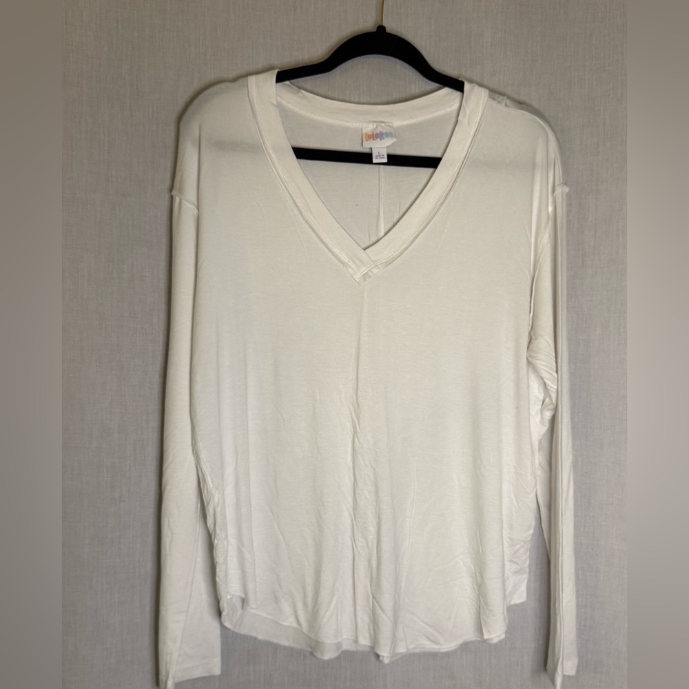 LuLaRoe Cream V-Neck Top